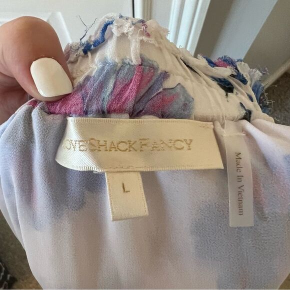 LoveShackFancy Flower Pattern Ruffle Mini Skirt in Deep Cotton Candy - Picture 5 of 8